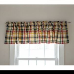 Vintage Croscill Seersucker Plaid Brights Window Valance Made In USA